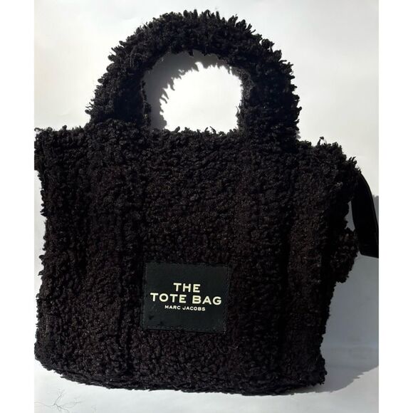 Marc Jacobs Handbags - Marc Jacobs Black Sherpa Mini Tote with Logo Patch